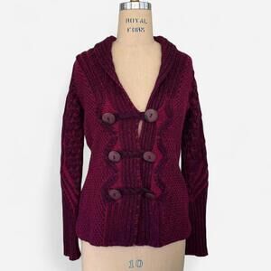 Women's Burgundy and Purple Cardigan